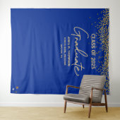 Tenture Classe de graduation 2025 Royal Blue Gold Confetti (En situation (horizontale))