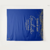Tenture Classe de graduation 2025 Royal Blue Gold Confetti (Devant (Horizontal))