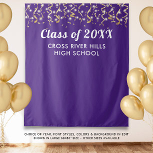 Tenture Classe de l'école Année Photo Contexte Purple Or B