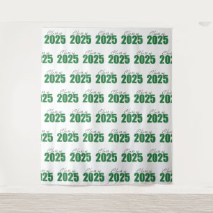 Tenture Classe de Parties scintillant vertes de 2025 Fond 