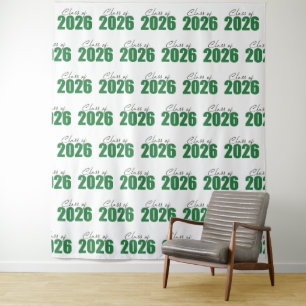 Tenture Classe de Parties scintillant vertes de 2026 Fond