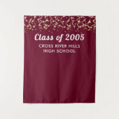 Tenture Classe d'école Année Maroon Or personnalisé fond (Devant)