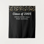 Tenture Classe d'école Année Noir Or personnalisé fond (Devant)