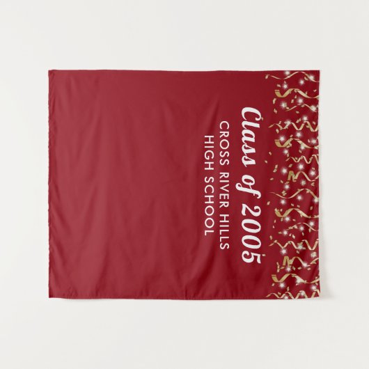 Tenture Classe d'école Année Rouge Or personnalisé fond (Devant (Horizontal))
