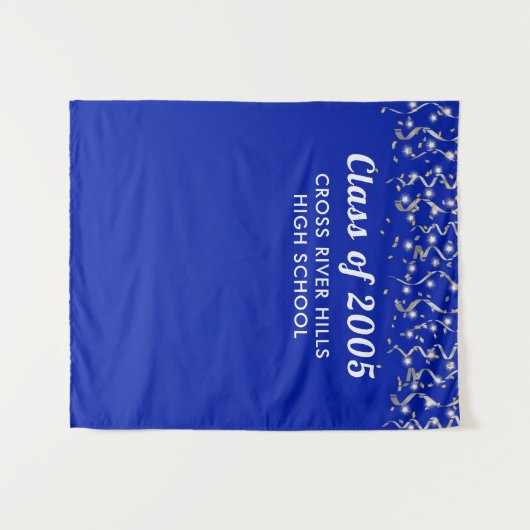 Tenture Classe d'école Année Royal Silver Custom Backdrop (Devant (Horizontal))