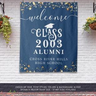 Tenture Classe Reunion Blue Welcome Classe Année Alumi