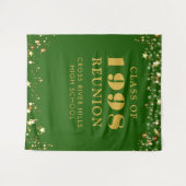 Tenture Classe Reunion Photo Booth Green Gold Backdrop (Devant (Horizontal))