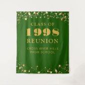 Tenture Classe Reunion Photo Booth Green Gold Backdrop (Devant)