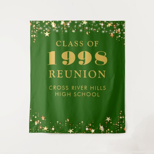 Tenture Classe Reunion Photo Booth Green Gold Backdrop (Devant)