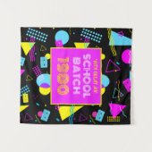 Tenture Classe Reunion Retro School 80's Style (Devant (Horizontal))