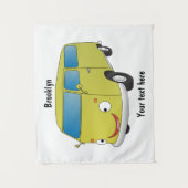 Tenture Classic lime green van cartoon (Devant)