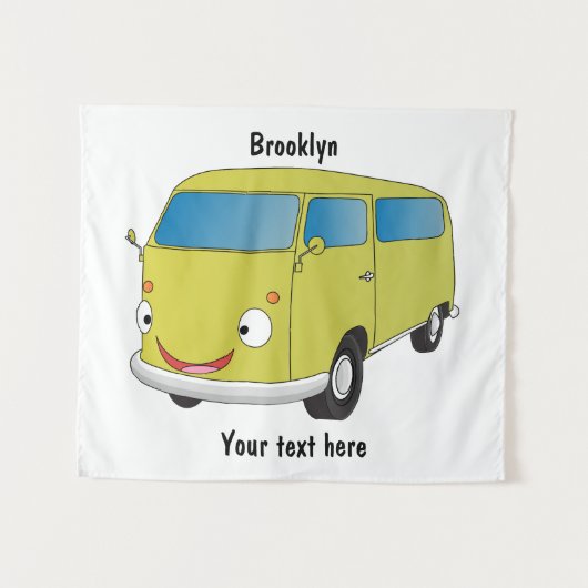 Tenture Classic lime green van cartoon (Devant (Horizontal))