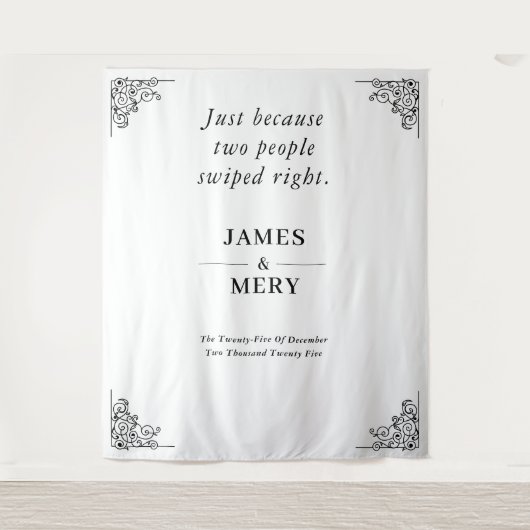 Tenture Classic Monogram Elegant Border Wedding (Devant)