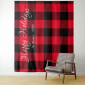 Tenture Classic Rouge et Noir Gros Buffalo Vacances Plaid (En situation)
