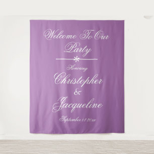 Tenture Classic Script Names Photobooth Mariage fond