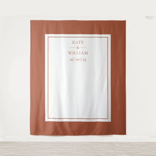 Tenture Classic Terracotta Mariage Photo Booth Arrière-pla (Devant)