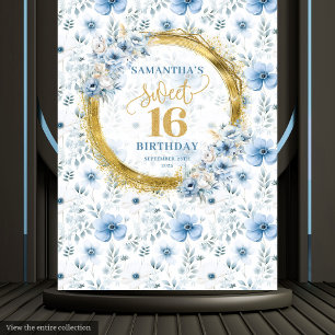 Tenture Classique Bleu Clair Sweet Sixteen Mur de Paillett
