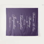Tenture Classique Écriture Blanche Mariage Dusty Purple (Devant (Horizontal))