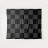 Tenture Classique Moderne Noir & Damier Noir Fumé (Devant (Horizontal))