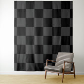 Tenture Classique Moderne Noir & Damier Noir Fumé (En situation)