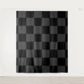 Tenture Classique Moderne Noir & Damier Noir Fumé (Devant)