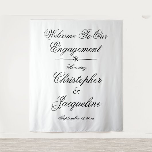 Tenture Classy Engagement Party Personnalités Nom Chic Con (Devant)