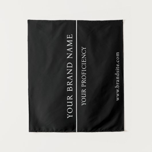 Tenture Classy Minimalist White Text Black Wall Design (Devant)