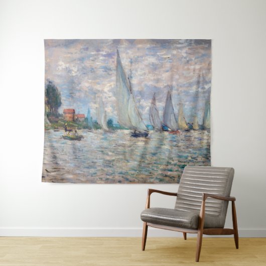 Tenture Claude Monet - Bateaux Regatta à Argenteuil (En situation (horizontale))