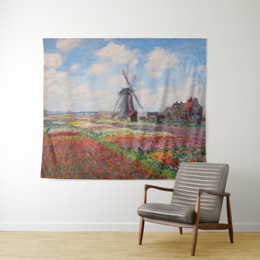 Tenture Claude Monet - Champ de Tulipes en Hollande (En situation (horizontale))
