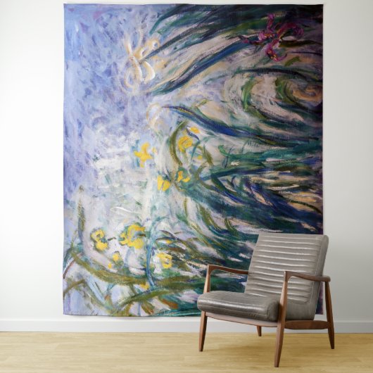 Tenture Claude Monet - Iris jaunes et violets (En situation)