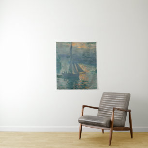 Tenture Claude Monet Lever de soleil Marine Voilier Impres
