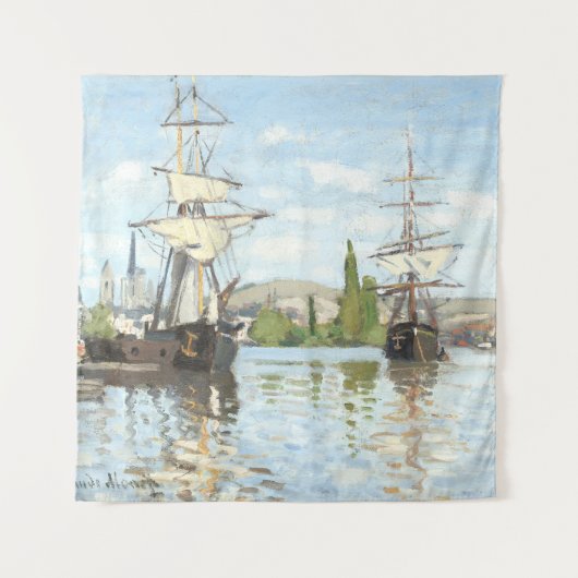 Tenture Claude Monet. Navires à cheval sur la Seine à Roue (Devant)