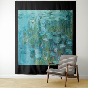 Tenture Claude Monet, Water Lilies, 1915, Aqua Blue