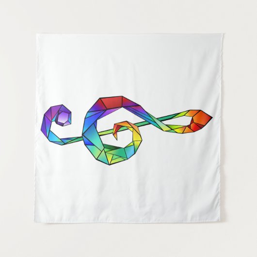 Tenture Clé de musique arc-en-ciel (Devant (Horizontal))