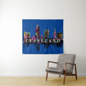 Tenture Cleveland Ohio dans le graffiti Tapestry (En situation (horizontale))