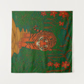 Tenture Cloisonne Art Tiger on the Jungle Path (Devant (Horizontal))