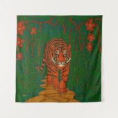 Tenture Cloisonne Art Tiger on the Jungle Path (Devant)