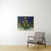 Tenture Cloisonne Art Whimsical Forest Classic Christmas  (En situation (horizontale))