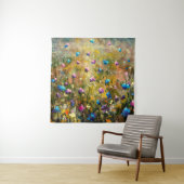 Tenture  closeup de peinture Belle prairie de bleu rose fl (En situation)