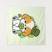 Tenture Clover Pup Love - St. Patrick's Day Chien Design (Devant (Horizontal))