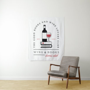 Tenture Club de livre de vin humouristique esthétique de l