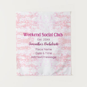 Tenture club social de week-end rose paillettes enterremen