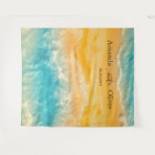 Tenture Coastal Chic Golden Sand Turquoise Mariage fond (Devant (Horizontal))