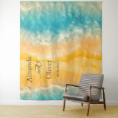 Tenture Coastal Chic Golden Sand Turquoise Mariage fond (En situation)