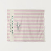 Tenture Coastal Pink Stripes Bakery Logo Table Runner (Devant (Horizontal))
