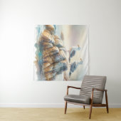 Tenture Coastal Seagulls Watercolor Seascape (En situation (horizontale))