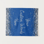 Tenture Cobalt Blue Silver Fête d'anniversaire Photo Booth (Devant (Horizontal))