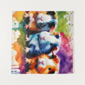 Tenture Cobayes mignons aux éclaboussures de couleur (Devant (Horizontal))