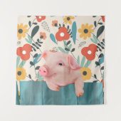 Tenture Cochon de bébé convivial | Bébé mignon animal (Devant)