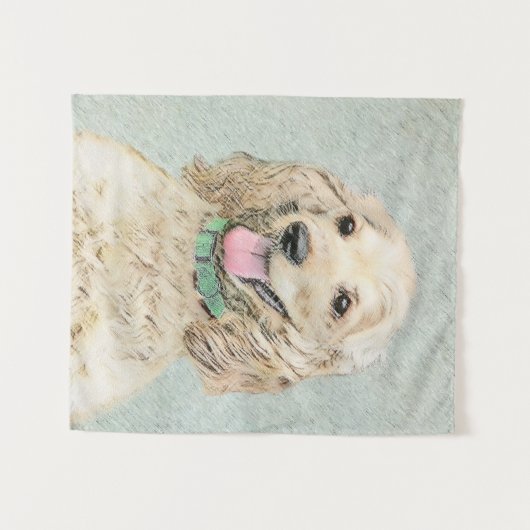 Tenture Cocker Spaniel Buff Peinture - Art Chien original (Devant (Horizontal))